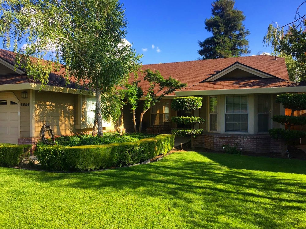 Finished roof replacement on a Central Valley home by DeHart Roofing
